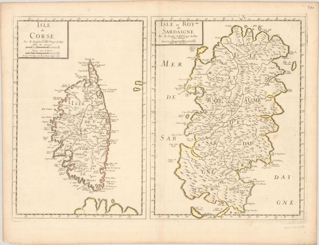 Isle de Corse [on sheet with] Isle et Royme de Sardaigne