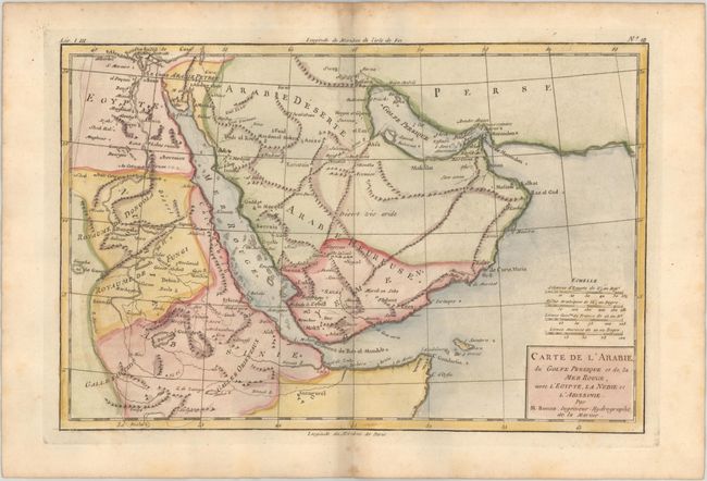 Carte de l'Arabie, du Golfe Persique et de la Mer Rouge, avec l'Egypte, la Nubie et l'Abissinie
