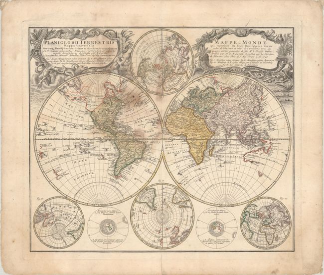 Planiglobii Terrestris Mappa Universalis Utrumq Hemisphaerium Orient et Occidentale Repraesentans... / Mappe-Monde qui Represente les Deux Hemispheres Savoir Celui de l'Orient et Celui de l'Occident...