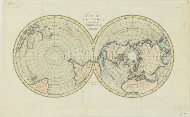 Carte Magnetique des Deux Hemispheres