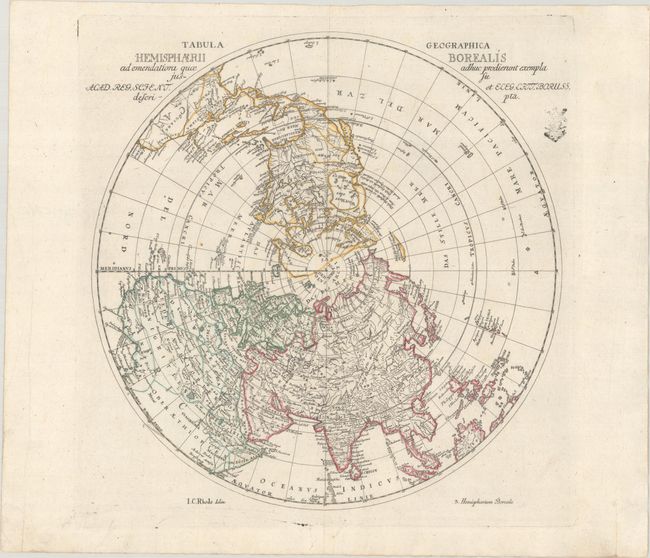 Tabula Geographica Hemisphaerii Borealis ad Emendatiora quae Adhuc Prodierunt Exempla...