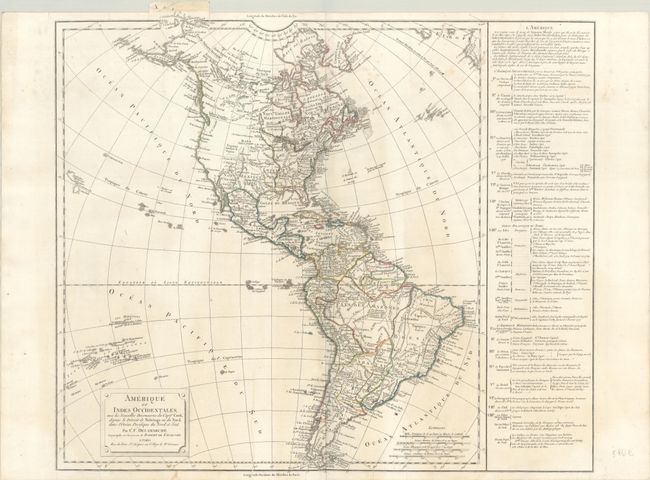 Amerique ou Indes Occidentales, avec les Nouvelles Decouvertes du Capite Cook, Depuis le Detroit de Behrings ou du Nord, dans l'Ocean Pacifique du Nord et Sud