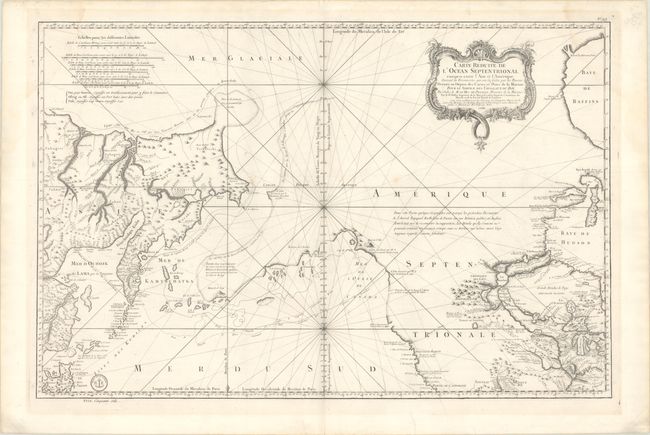 Carte Reduite de l'Ocean Septentrional Compris Entre l'Asie et l'Amerique Suivant les Decouvertes qui ont ete Faites par les Russes...