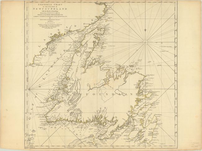 A General Chart of the Island of Newfoundland with the Rocks & Soundings. Drawn from Surveys Taken by Order of the Right Honourable the Lords Commissioners of the Admiralty...