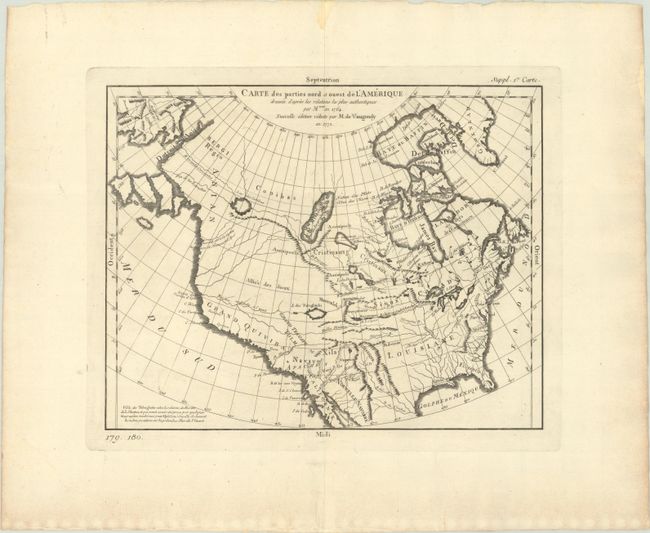 Carte des Parties Nord et Ouest de l'Amerique Dressee d'Apres les Relations les Plus Authentiques par M... en 1764