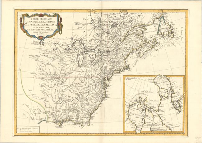 Carte Generale du Canada, de la Louisiane, de la Floride, de la Caroline, de la Virginie, de la Nouvelle Angleterre etc. par le Sr. d'Anville