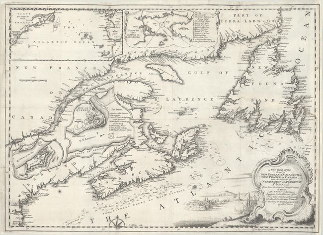 A New Chart of the Coast of New England, Nova Scotia, New France or Canada, with the Islands of Newfoundld. Cape Breton St. John's &c...