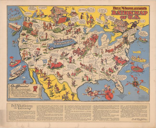 [Lot of 2] Bill Whiffletree's Ration Map of U.S. [and] Bill Whiffletree's Bootleggers' Map of the United States