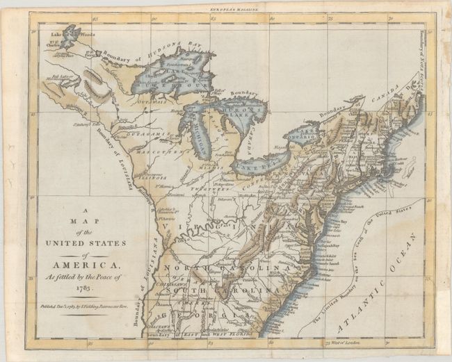 A Map of the United States of America, as Settled by the Peace of 1783