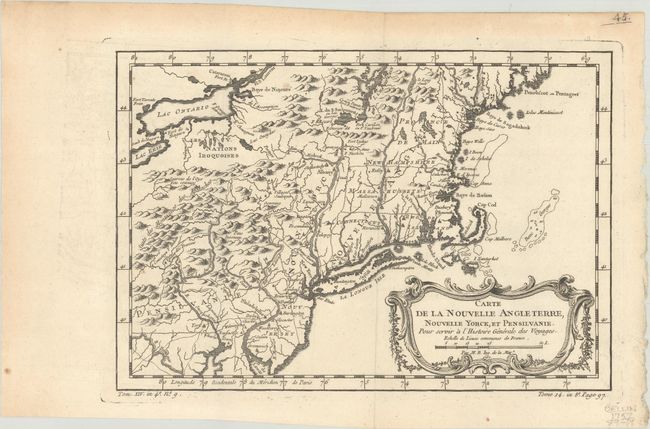 Carte de la Nouvelle Angleterre, Nouvelle Yorck, et Pensilvanie. Pour Servir a l'Histoire Generale des Voyages