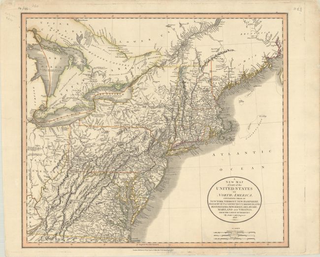 A New Map of Part of the United States of North America, Containing Those of New York, Vermont, New Hampshire, Massachusets, Connecticut, Rhode Island. Pennsylvania, New Jersey, Delaware, Maryland and Virginia...