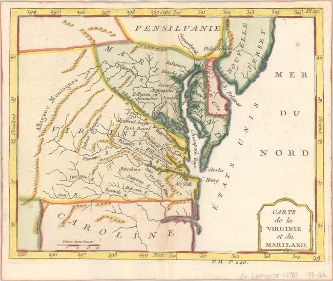 Carte de la Virginie et du Mariland