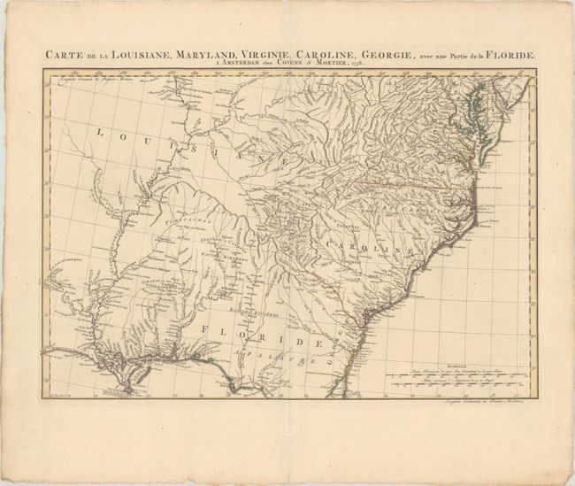 Carte de la Louisiane, Maryland, Virginie, Caroline, Georgie, avec une Partie de la Floride