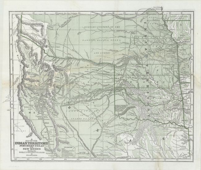 A Map of the Indian Territory Northern Texas and New Mexico Showing the Great Western Prairies