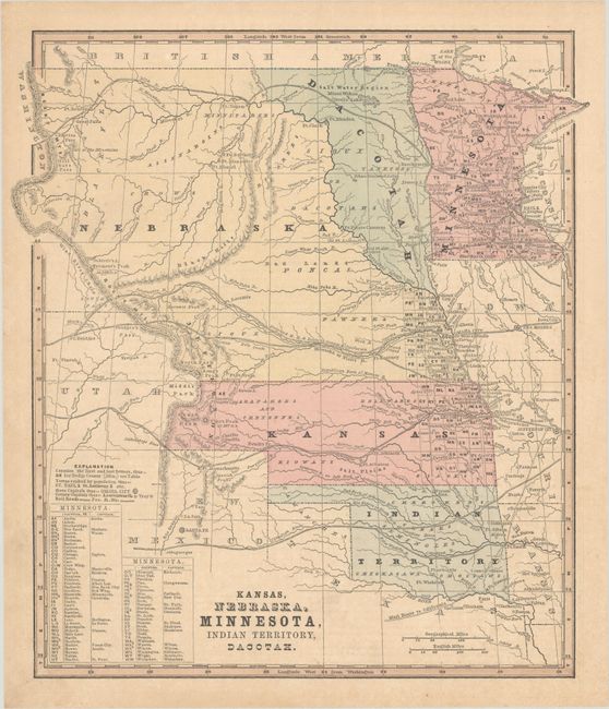 Kansas, Nebraska, Minnesota, Indian Territory, Dacotah