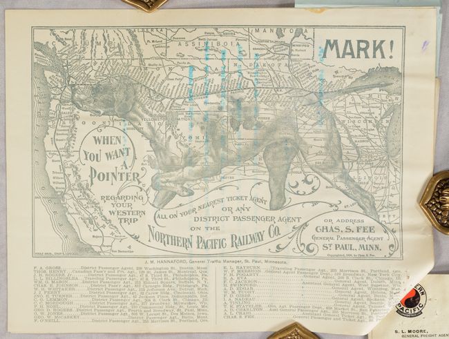 [Lot of 2] Mark! When You Want a Pointer Regarding Your Western Trip Call on Your Nearest Ticket Agent or Any District Passenger Agent on the Northern Pacific Railway Co. [with other Northern Pacific Railroad Documents]