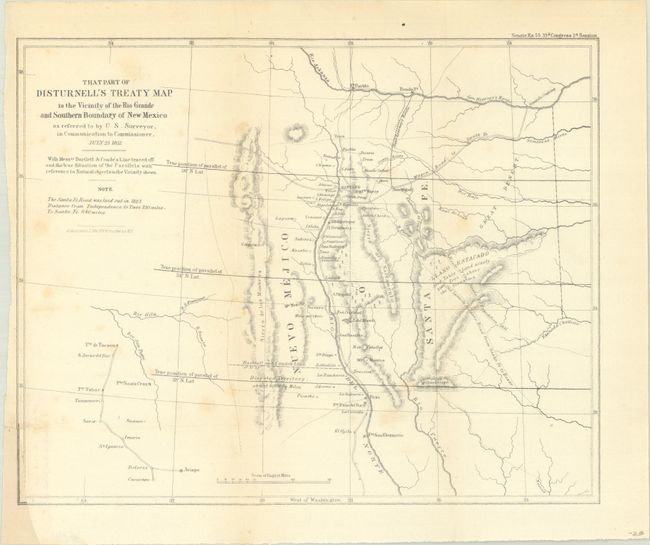 That Part of Disturnell's Treaty Map in the Vicinity of the Rio Grande and Southern Boundary of New Mexico as Referred to ny U.S. Surveyor...