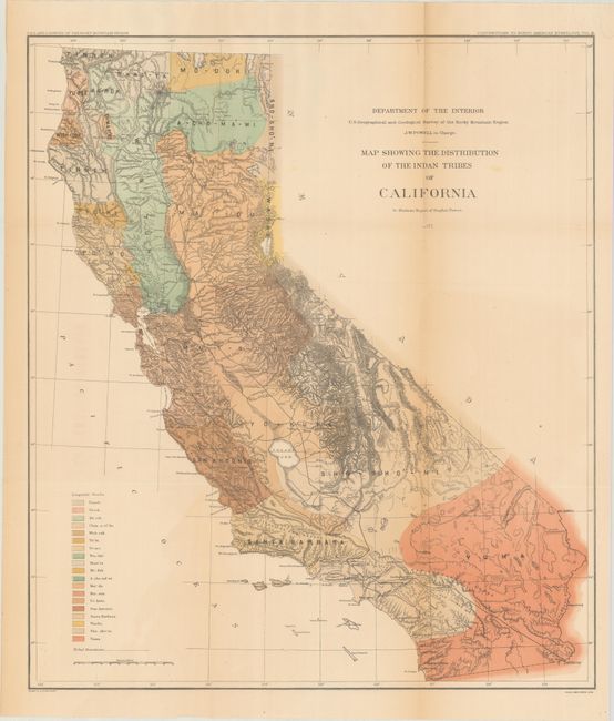 [Map with Book] Map Showing the Distribution of the Indian Tribes of California... [with] Tribes of California