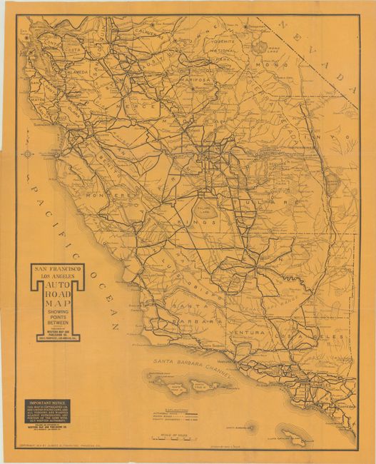 [Lot of 2] San Francisco Los Angeles Auto Road Map... [on verso] Thurston's Auto Road Map of Los Angeles Riverside Orange... [and] Thurston's Auto Road Map San Francisco to Los Angeles... [on verso] San Francisco to Portland Auto Road Map...