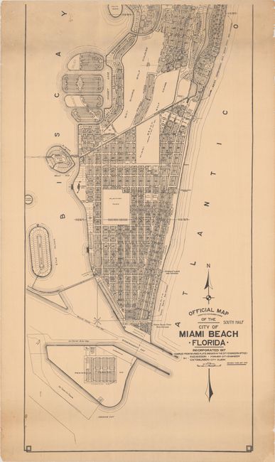 Official Map of the City of Miami Beach Florida - Southern Half