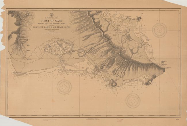 Hawaiian Islands - Coast of Oahu Mokapu Point to Barbers Point Including Honolulu Harbor and Pearl Lochs...