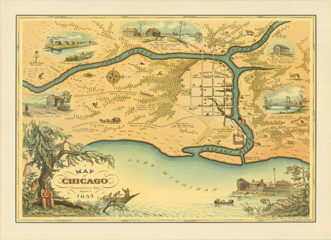 A Map of Chicago Incorporated as a Town August 5 1833