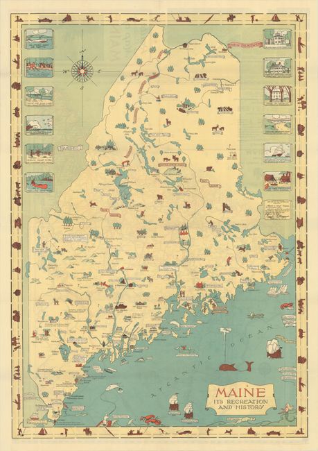 Maine - Its Recreation and History [on verso] State Highway Commission Map of Maine