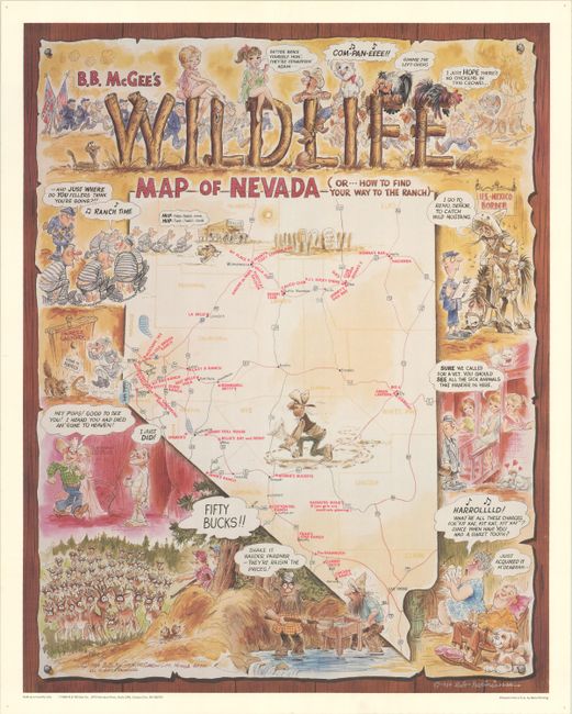 B.B. McGee's Wildlife Map of Nevada (or... How to Find Your Way to the Ranch)