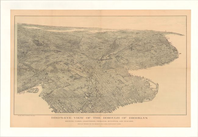 Bird's-Eye View of the Borough of Brooklyn Showing Parks, Cemeteries, Principal Buildings, and Suburbs