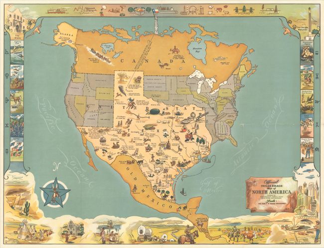 Official Texas Brags Map of North America