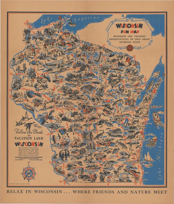 Wisconsin Fun Map Picturing the Vacation Opportunities of this Great Outdoor State