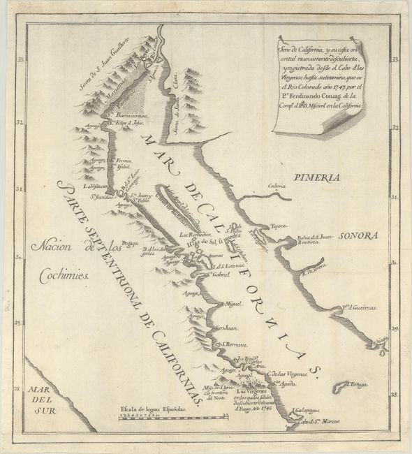 Seno de California, y su Costa Oriental Nuevamente Descubierta, y Registrada Desde el Cabo et las Virgenes...