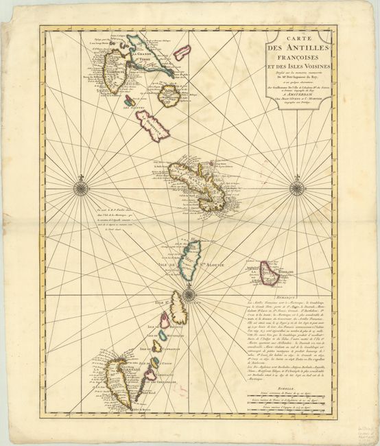 Carte des Antilles Francoises et des Isles Voisines Dressee sur les Memoires Manuscrits de Mr. Petit Ingenieur du Roy...