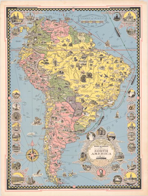 Moore-McCormack Lines Pictorial Map of South America