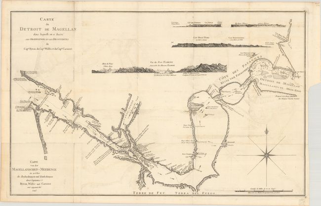 Carte du Detroit de Magellan dans Laquelle on a Insere les Observations et les Decouvertes du Capne. Byron, du Capne. Wallis, et du Capne. Carteret