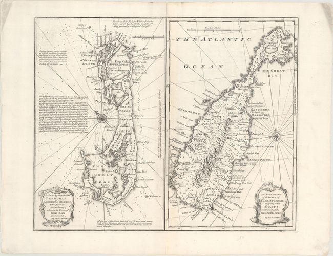 A New & Accurate Map of Bermudas or Sommer's Islands... [on sheet with] An Accurate Map of the Island of St. Christopher, Vulgarly Called St. Kits...