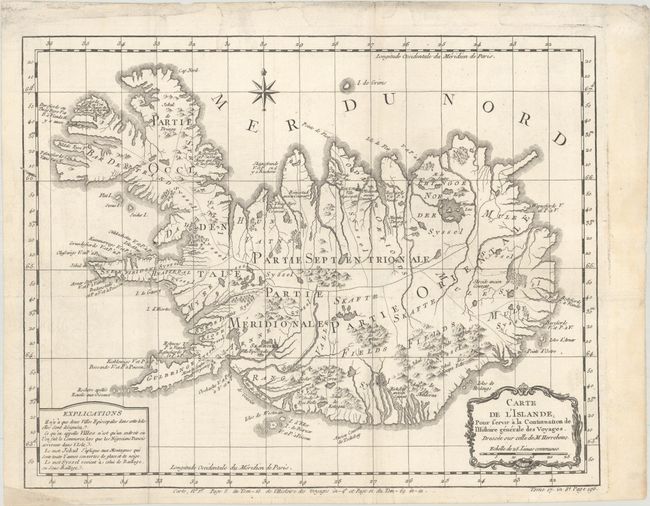 Carte de l'Islande, pour Servir a la Continuation de l'Histoire Generale des Voyages...