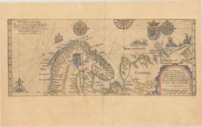 Vera Delineatio Totius Tractus ex Hollandia Septentrionem Versus per Fretrum Nassouicum, ad Fluvium Oby Ducentes, ex Annotatione Iohannis Hugouis Lintschottani, de Annis 1594 et 1595, Etc.