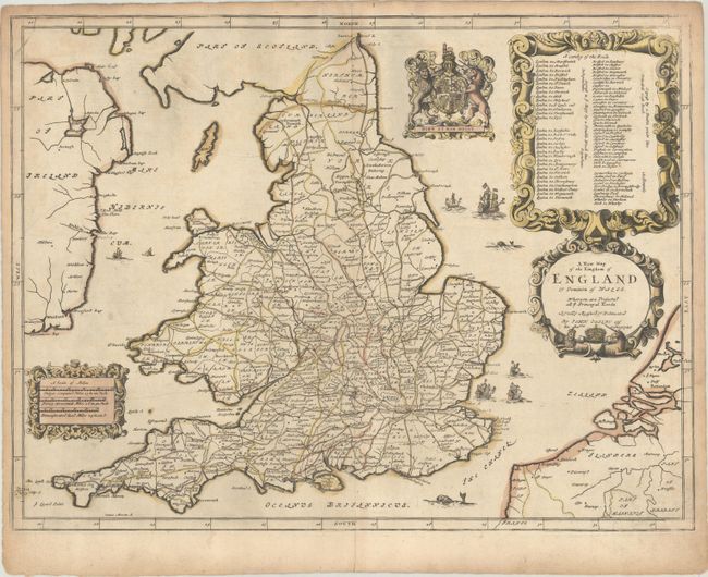 A New Map of the Kingdom of England & Dominion of Wales. Whereon Are Projected All ye Principal Roads...