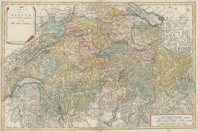 Carte de la Suisse ou l'on a Marque les Routes Suivies par Mre. Wil. Coxe