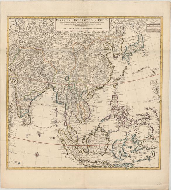 Carte des Indes et de la Chine Dressee sur Plusieurs Relations Particulieres Rectifiees par Quelques Observations