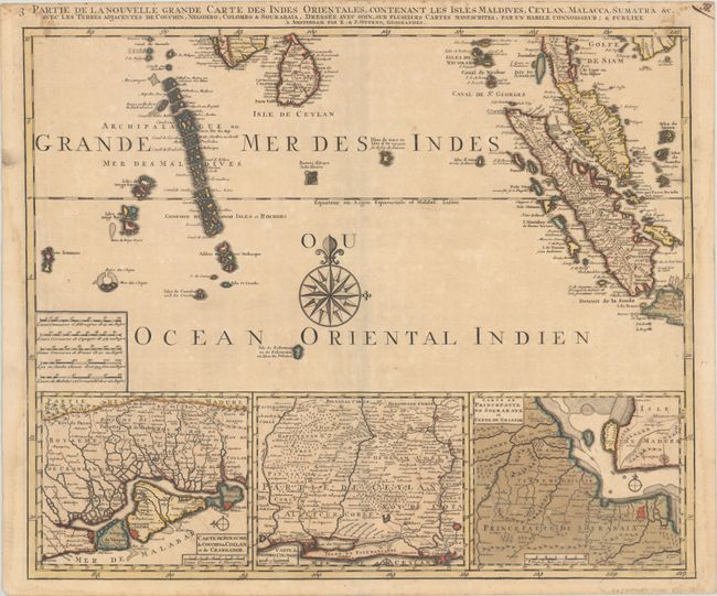 Partie de la Nouvelle Grande Carte des Indes Orientales, Contenant les Isles Maldives, Ceylan, Malacca, Sumatra &c. avec les Terres Adjacentes de Couchin...