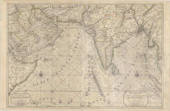 Carte Particuliere d'une Partie d'Asie ou sont les Isles d'Andemaon, Ceylan, les Maldives... / Partie Occidentale d'une Partie d'Asie ou sont les Isles de Zocotora, de l'Amirante...