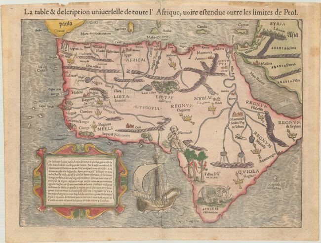La Table & Description Universelle de Toute l'Afrique, Voire Estendue Outre les Limites de Ptol