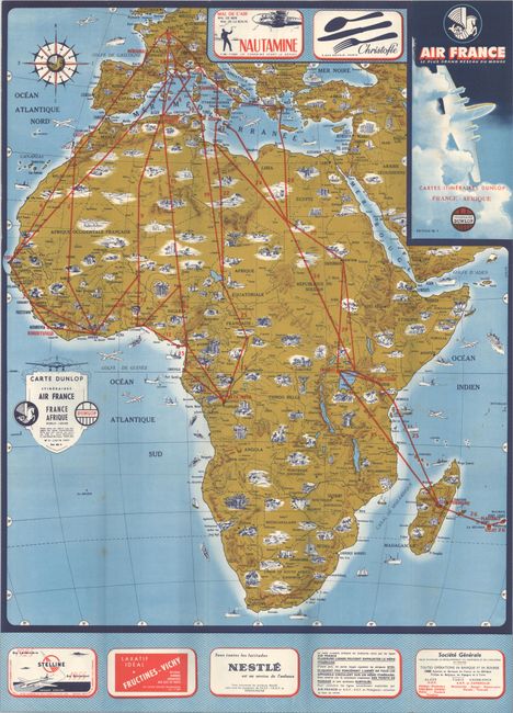 Carte Dunlop Itineraires Air France France Afrique