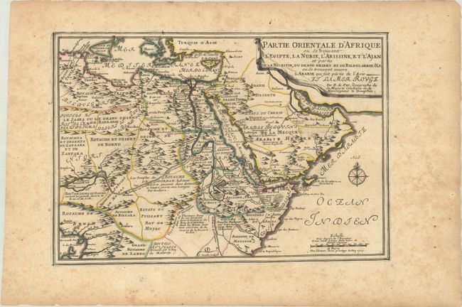 Partie Orientale d'Afrique ou se Trouvent l'Egipte, la Nubie, l'Abissine, et l'Ajan...