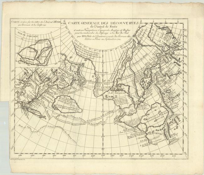 Carte Generale des Decouvertes de l'Amiral de Fonte et Autres Navigateurs Espagnols Anglois et Russes pour la Recherche du Passage a la Mer du Sud...