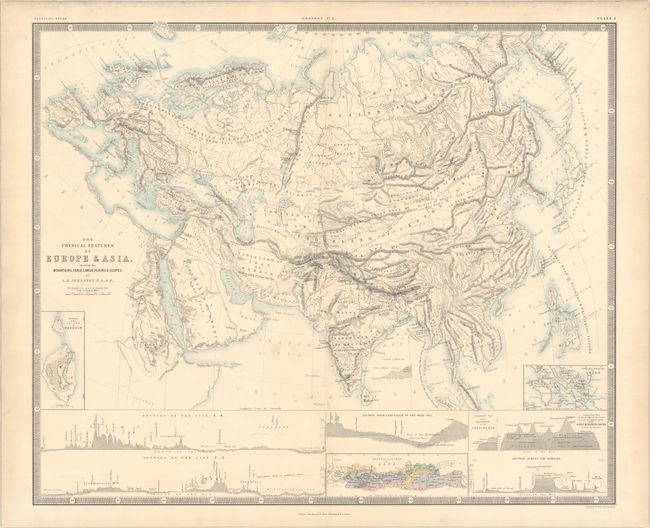 The Physical Features of Europe & Asia, Showing the Mountains, Table-Lands, Plains & Slopes