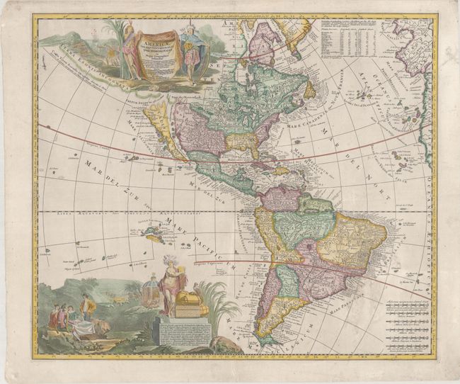 Americae tam Septentrionalis quam Meridionalis in Mappa Geographica Delineatio...