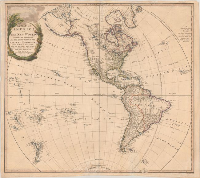 A Map of America, or the New World, Wherein Are Introduced All the Known Parts of the Western Hemisphere, from the Map of D'Anville...